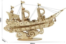 3D Wooden puzzle sailing ship