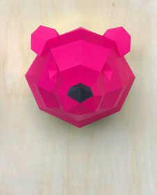 3D papieren ijsbeer – Limited Edition, roze,
