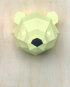 3D Papieren ijsbeer – Limited Edition Geel