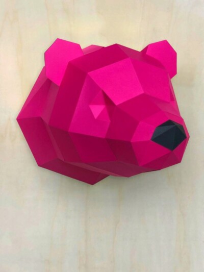 3D Papier Eisbär – Limited Edition Rosa