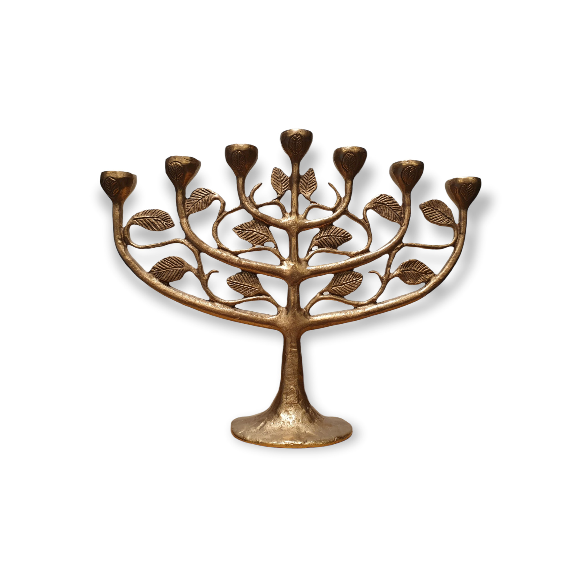 Bronzen menora bladeren Joods Kwartier | Museum Gifts