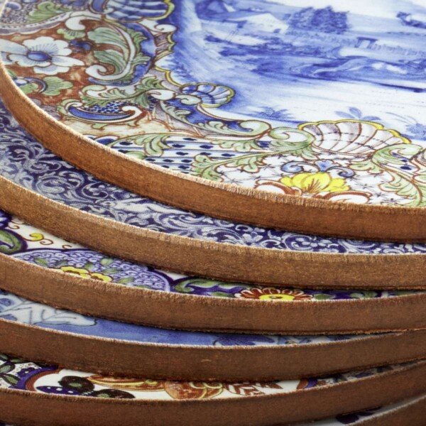Coasters - Delft Blue plates - detail