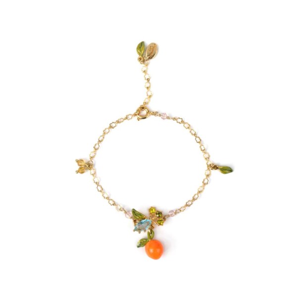Orange and little leaves bracelet