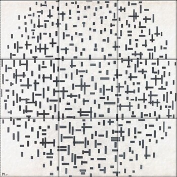 Composition en ligne, deuxième état de Piet Mondriaan