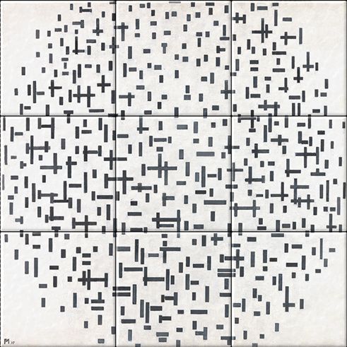 Komposition in Linie, Zweiter Zustand von Piet Mondriaan