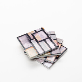 Set of Ceramic 4 ceramic Mondriaan coasters