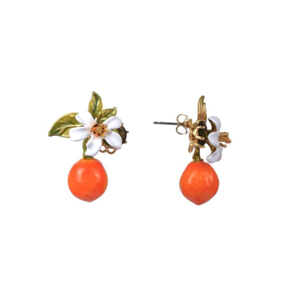 Orange and orange blossom stud earrings