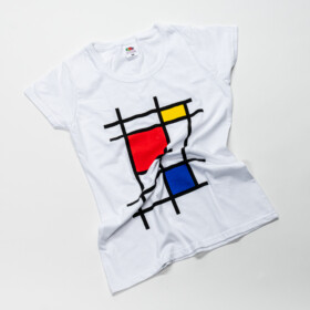 T-shirt Mondriaan wit