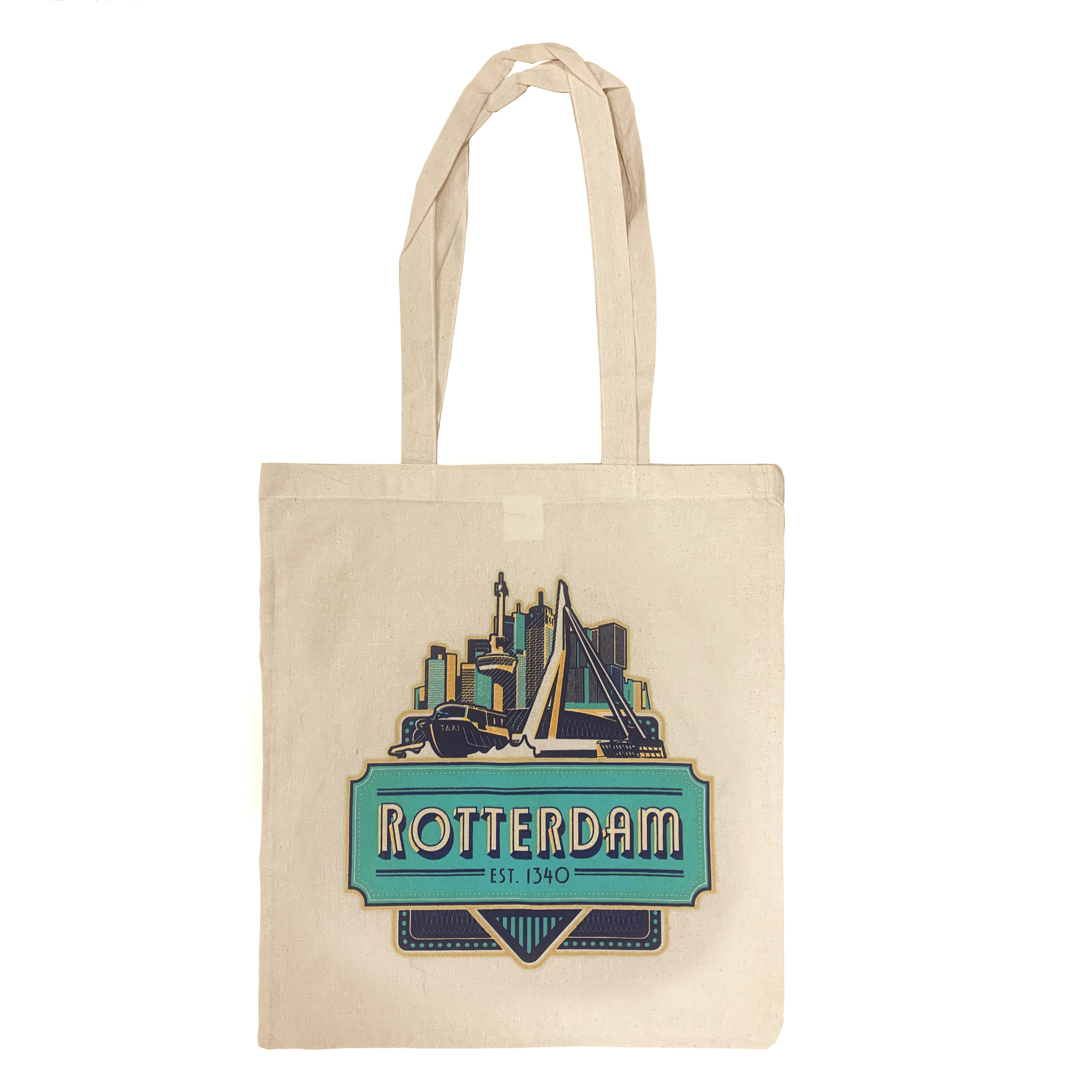 Voorouder verstoring Wanten Cotton Tote Bag Rotterdam Skyline - Maritiem Museum - Dutch Museum Gift Shop