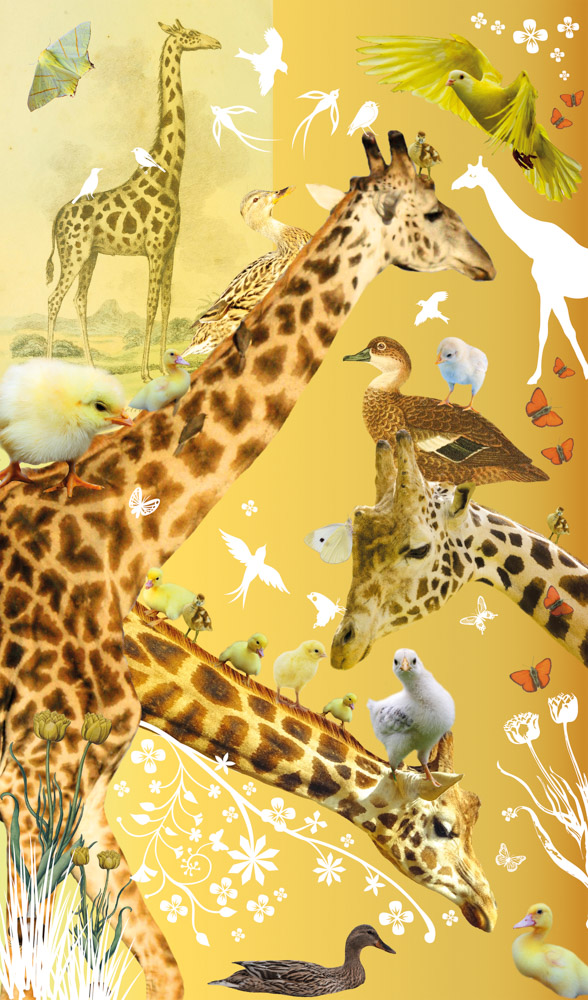 Tord Boontje - Giraf en vogels - Canvas Giclée - Geen lijst - Canvas