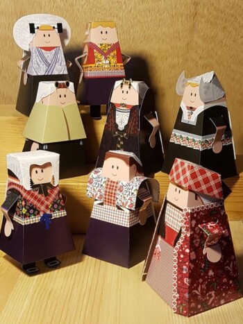 Poupées en papier de costume régional néerlandais