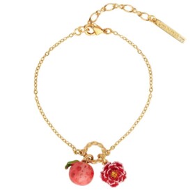 Peach and peach blossom fine bracelet