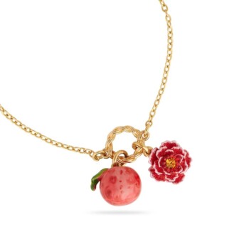 Peach and peach blossom fine bracelet