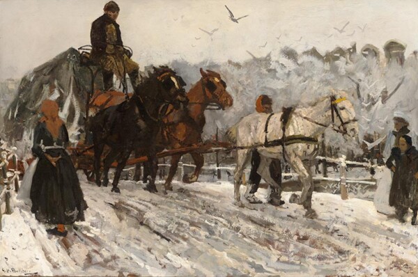 George Hendrik Breitner - Remorqueurs dans la neige - Toile Giclée - Pas de cadre - Toile