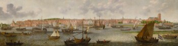Adam Willaerts - Gezicht op Dordrecht vanuit de monding van de Noord - Canvas Giclée - Geen lijst - Canvas
