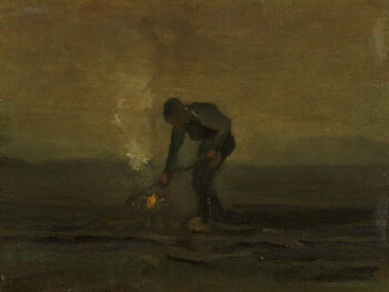 Vincent van Gogh Peasant burning weeds, 1883