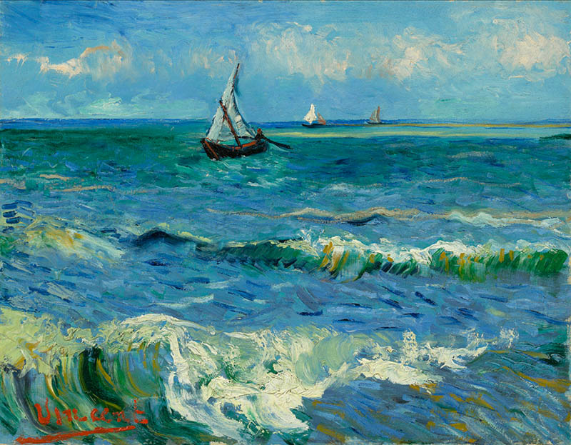 Vincent van Gogh,Seascape at Saintes-Maries popular 1888,large wall art,framed wall art,canvas wall art,large canvas,M5096