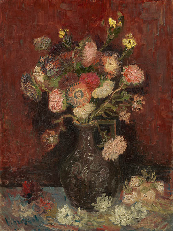 1886|Vincent van Gogh - Vase with Chinese Asters and Gladioli