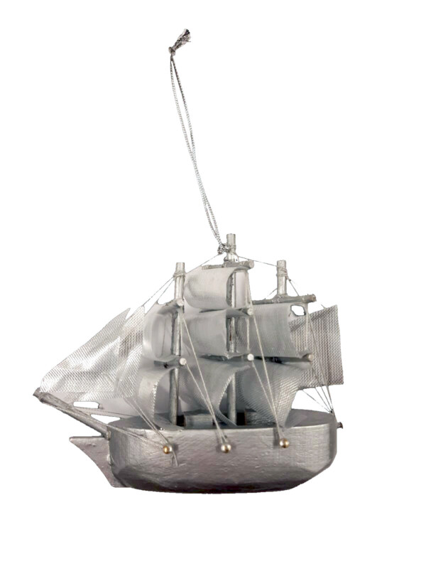 Ornament silver boat