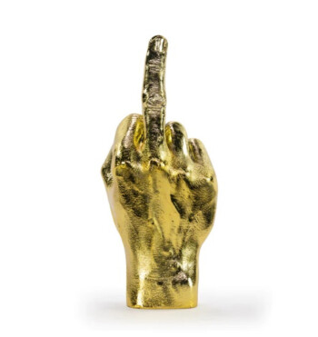Middle finger sculpture - gold
