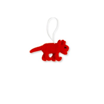 Triceratops felt ornament - Orange