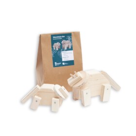 Wooden building set triceratops + baby