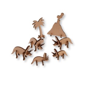 Cardboard set triceratops herd