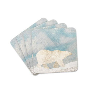 Long live life - coasters polar bear (4x)