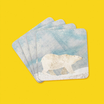 Long live life - coasters polar bear (4x)