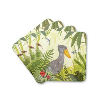 Long live life – Shoebill coasters 4x