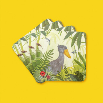 Long live life – Shoebill coasters 4x