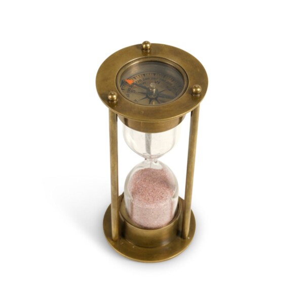 Brass Compass Hourglass