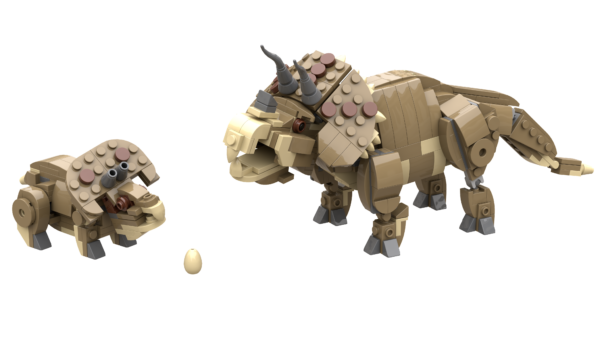 Building model triceratops + baby with Lego® parts