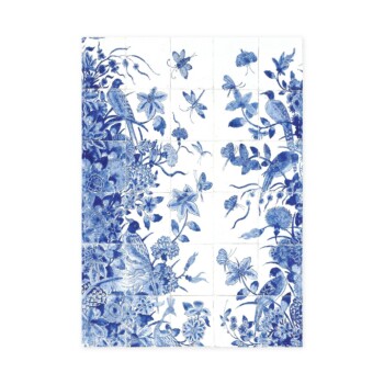 Tea Towel, Tile tableau with blue birds