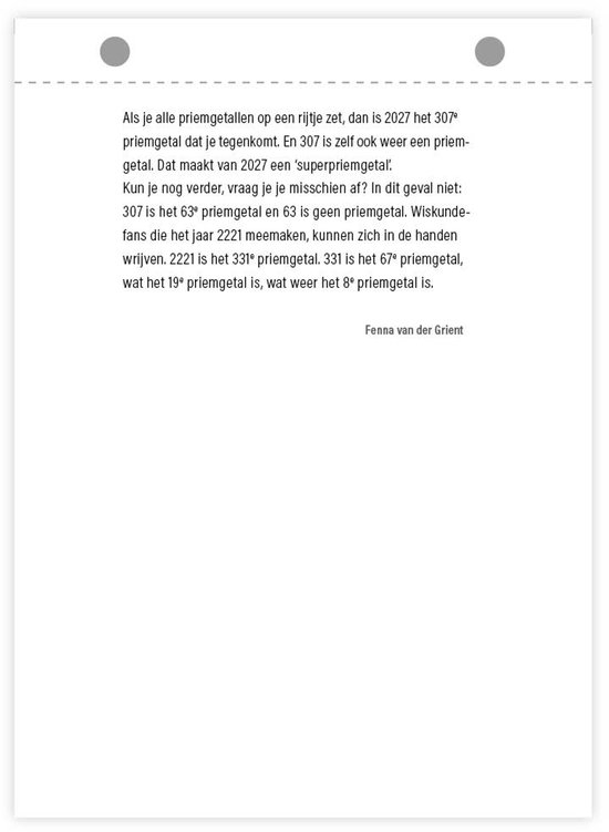 Wetenschapskalender 2027