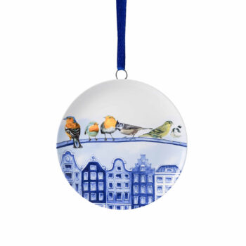 Weihnachtsteller mit Ornamentmotiv – Waldvögel in der Stadt – Keramik – 6 cm