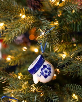 Ornement de Noël en faïence de Delft - moufle