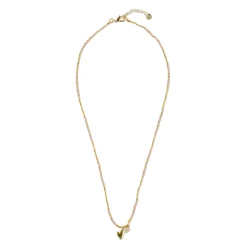Honored Rose Quartz Necklace Gold Colored