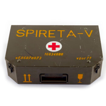 Vintage militaire medische opbergdoos Spireta metalen koffer