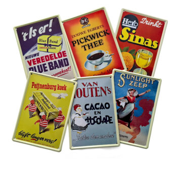 Nostalgic Dutch Advertising Signs – 15 × 10 cm