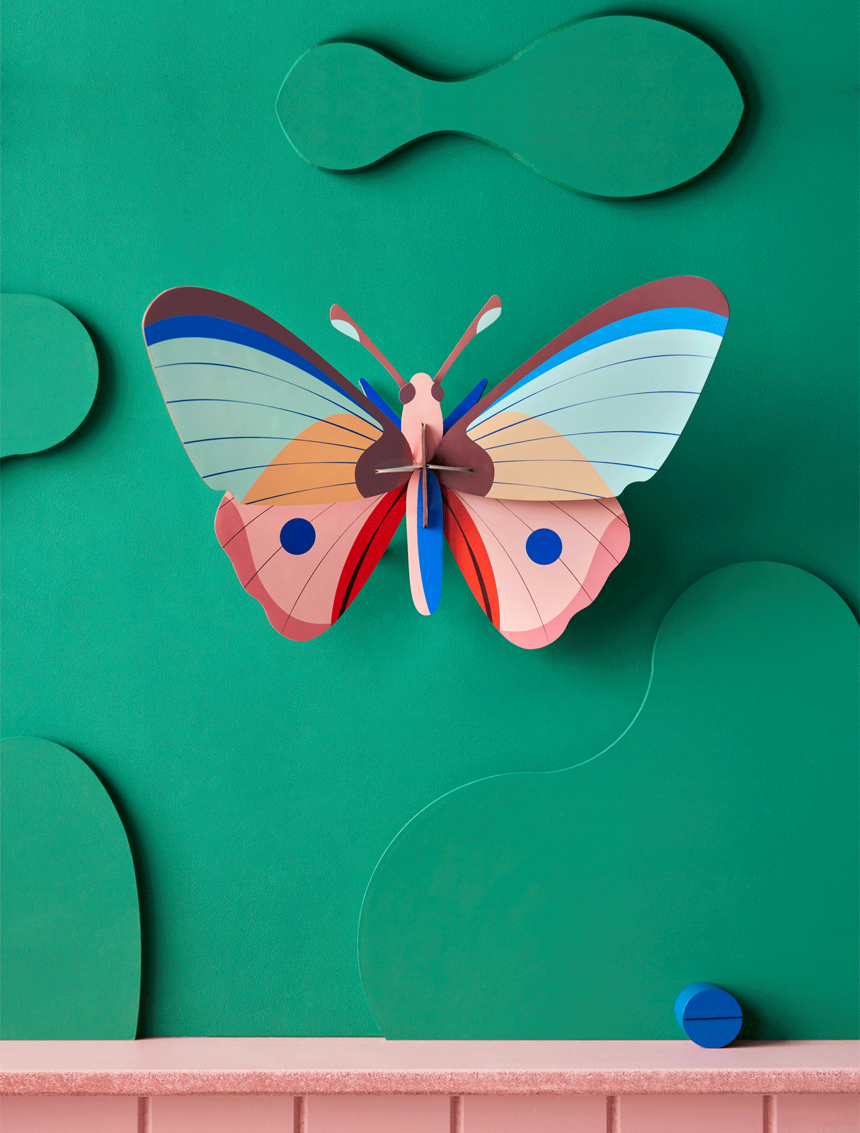 Butterfly on green background
