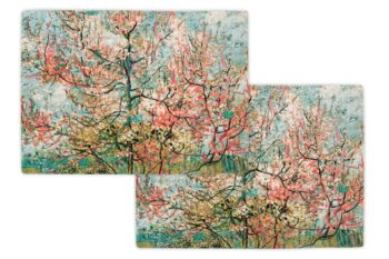 Baumwoll-Platzsets – 2er-Set – Vincent van Gogh, Rosa Pfirsichbäume